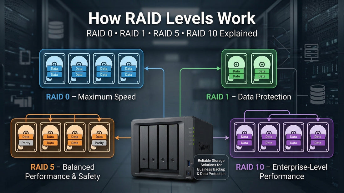 RAID 0 vs RAID 1 vs RAID 5 vs RAID 10 explained with NAS storage performance and data protection comparison