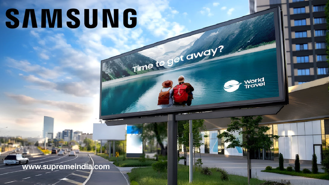 Samsung outdoor signage solutions installed in Chennai delivering high-brightness, weatherproof digital advertising displays