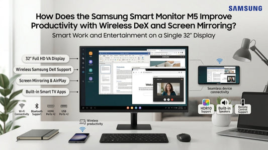 Samsung Smart Monitor M5 with Wireless DeX and Screen Mirroring for productivity – dealer in Chennai Tamil Nadu
