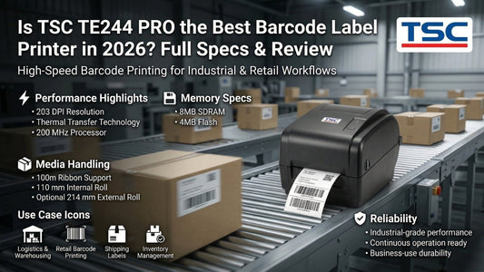 TSC TE244 PRO barcode printer printing shipping labels in warehouse