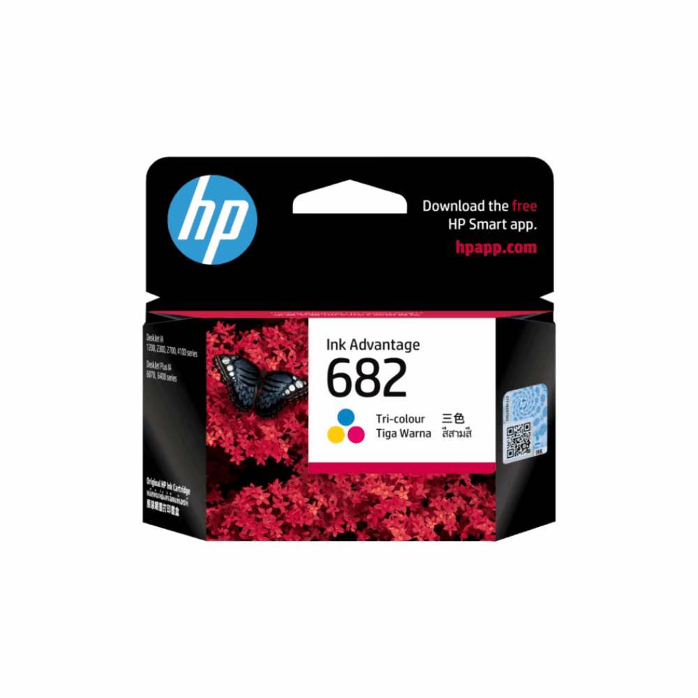 HP 682 3YM76AA Tri-Colour Ink Cartridge – For HP DeskJet & Ink Tank Printers - Front View