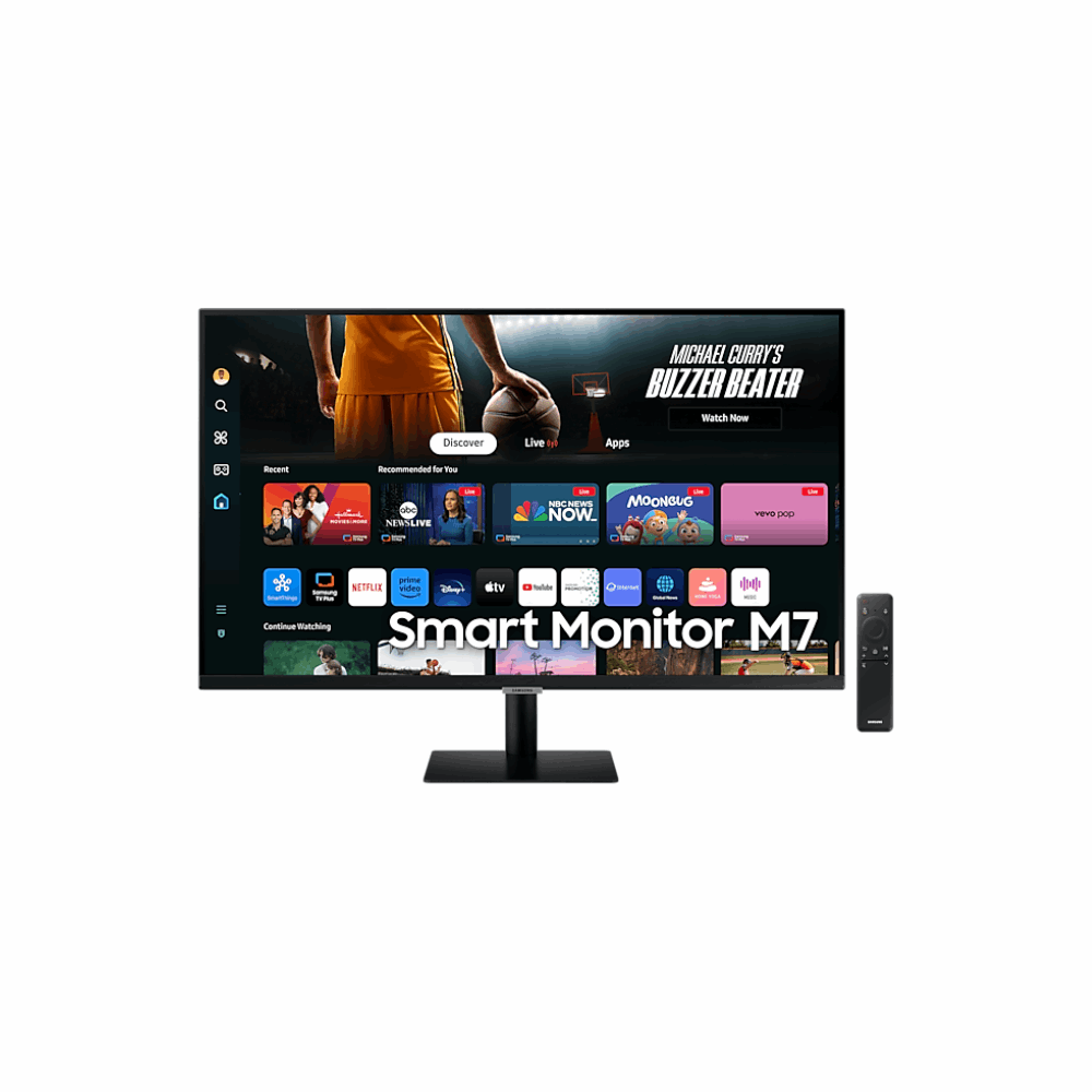 Samsung LS27DM501EWXXL (M5) – 27" FHD VA Smart Monitor, White, HDMI/USB, HDR10, WiFi & BT, Dex & AirPlay, Speakers, 3 Year Warranty - Front View