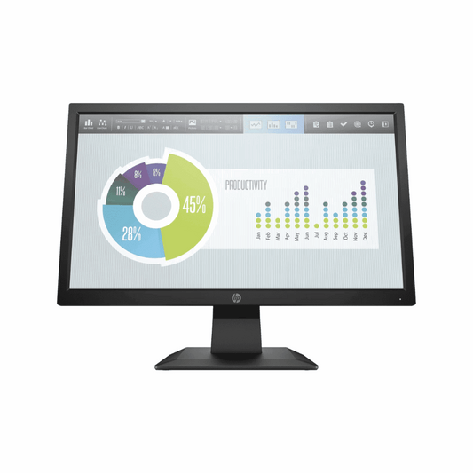 HP P204V 5RD66AA – 19.5" HD Monitor, 1600x900, VGA/HDMI, Tilt Adjustment, 3 Year Warranty - Front View