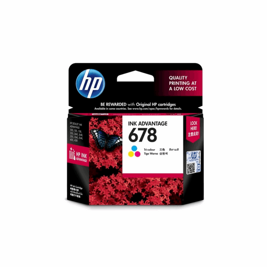 HP 678 Tri-Color Ink Cartridge (CZ108AA) – For HP DeskJet Printers - Front View