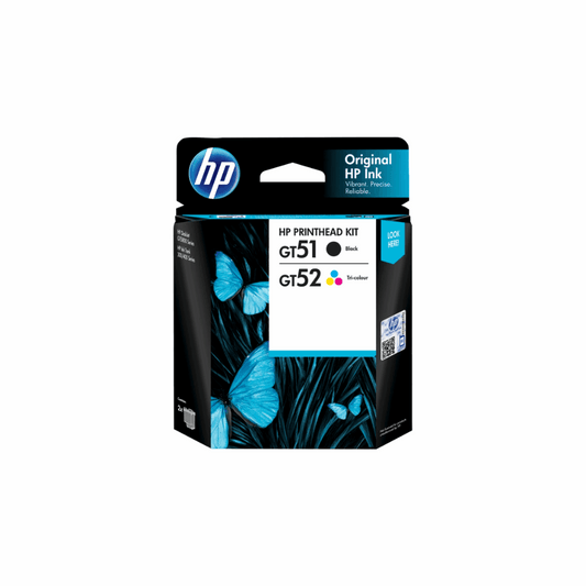 HP GT51/52 Black & Color Printhead Combo 2-Pack (3JB06AA) – For HP GT & DeskJet Printers, 5000/8000 Pages - Front View