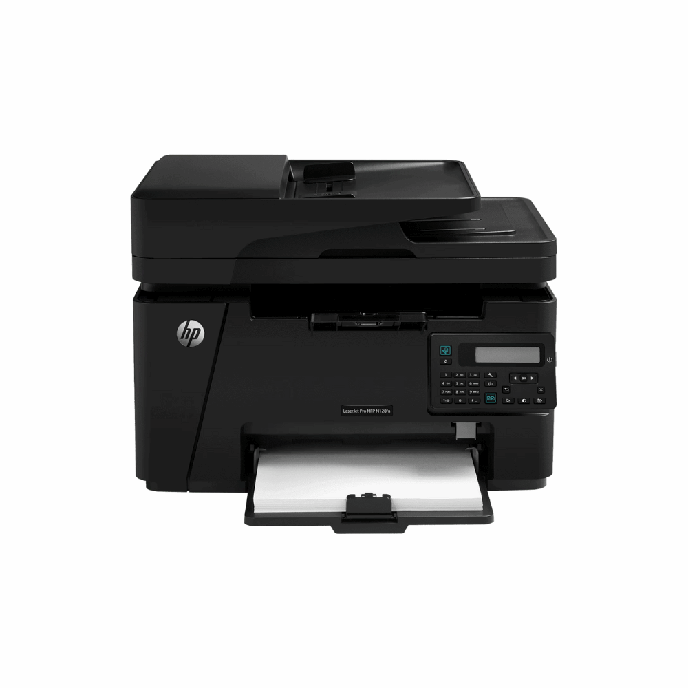 HP LaserJet Pro MFP M128fn (CZ184A) – All-in-One Monochrome Laser Printer with Fax, Network, ADF, Legal Size Support, 3 Year Warranty - Front View