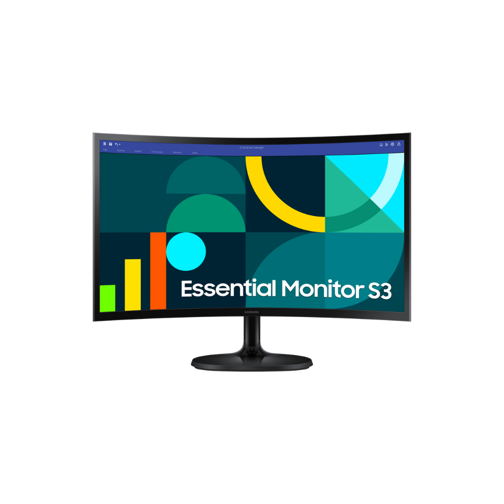 Samsung LS27D362GAWXXL (S3) – 27" FHD VA Curved 1800R, VGA & HDMI, 178° Viewing Angle, 100Hz, sRGB 95%, Border Design, Wall Mountable, 3 Year Warranty  Front View
