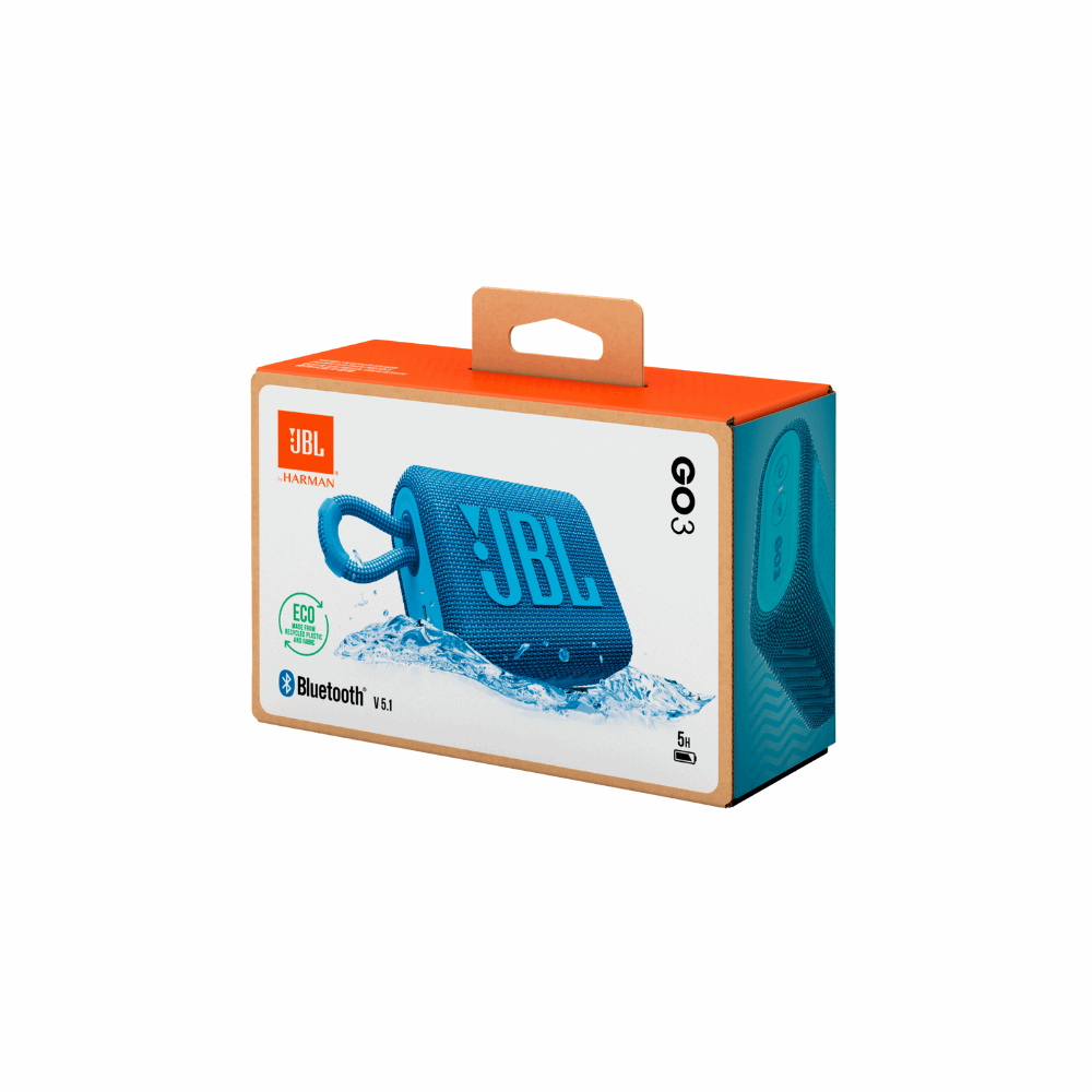 JBL GO3 ECO Portable Bluetooth Speaker (Blue)
