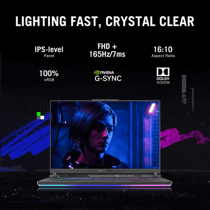 ASUS ROG Strix G16 G614JU-N4200WS – Intel i7-13650HX / RTX 4050 6GB / 16GB DDR5 / 1TB SSD / 16" WUXGA 165Hz / Win 11 Home / Eclipse Gray