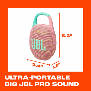 JBL Clip5 Pink Portable BT Speaker