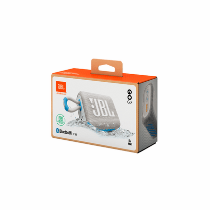 JBL GO3 ECO Portable Bluetooth Speaker (White)