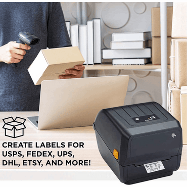 Zebra ZD23042-30GC00EZ – Thermal Transfer Printer, 203 dpi, USB & LAN, 74/300M Ribbon, India Power Cord, 2 Year Warranty - Side View
