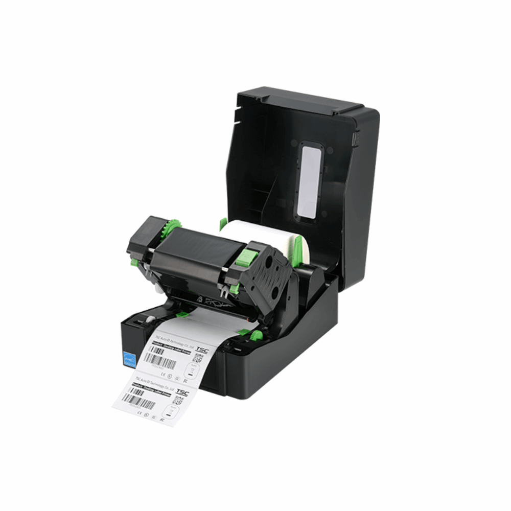 TSC TE 210 – Thermal Transfer Label Printer, 4", 203 dpi, 6ips, 64MB SDRAM, 128MB Flash, USB 2.0, RS232, Ethernet - Open View