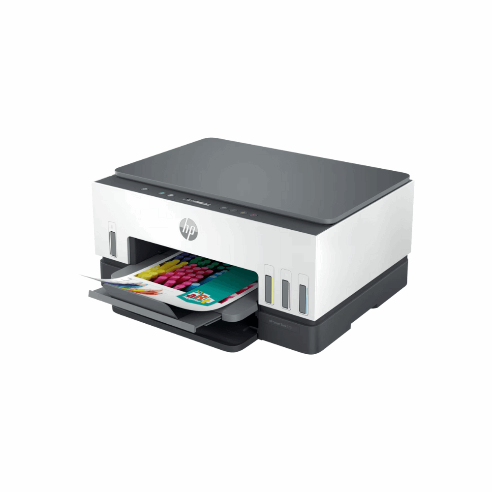 HP Smart Tank 670 (6UU48A) – Wireless All-in-One Ink Tank Printer, Duplex, 6,000 Pages Black & 8,000 Pages Color Yield, 1 Year Warranty - Side View