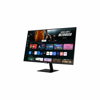 Samsung LS27DM501EWXXL (M5) – 27" FHD VA Smart Monitor, White, HDMI/USB, HDR10, WiFi & BT, Dex & AirPlay, Speakers, 3 Year Warranty - Side View
