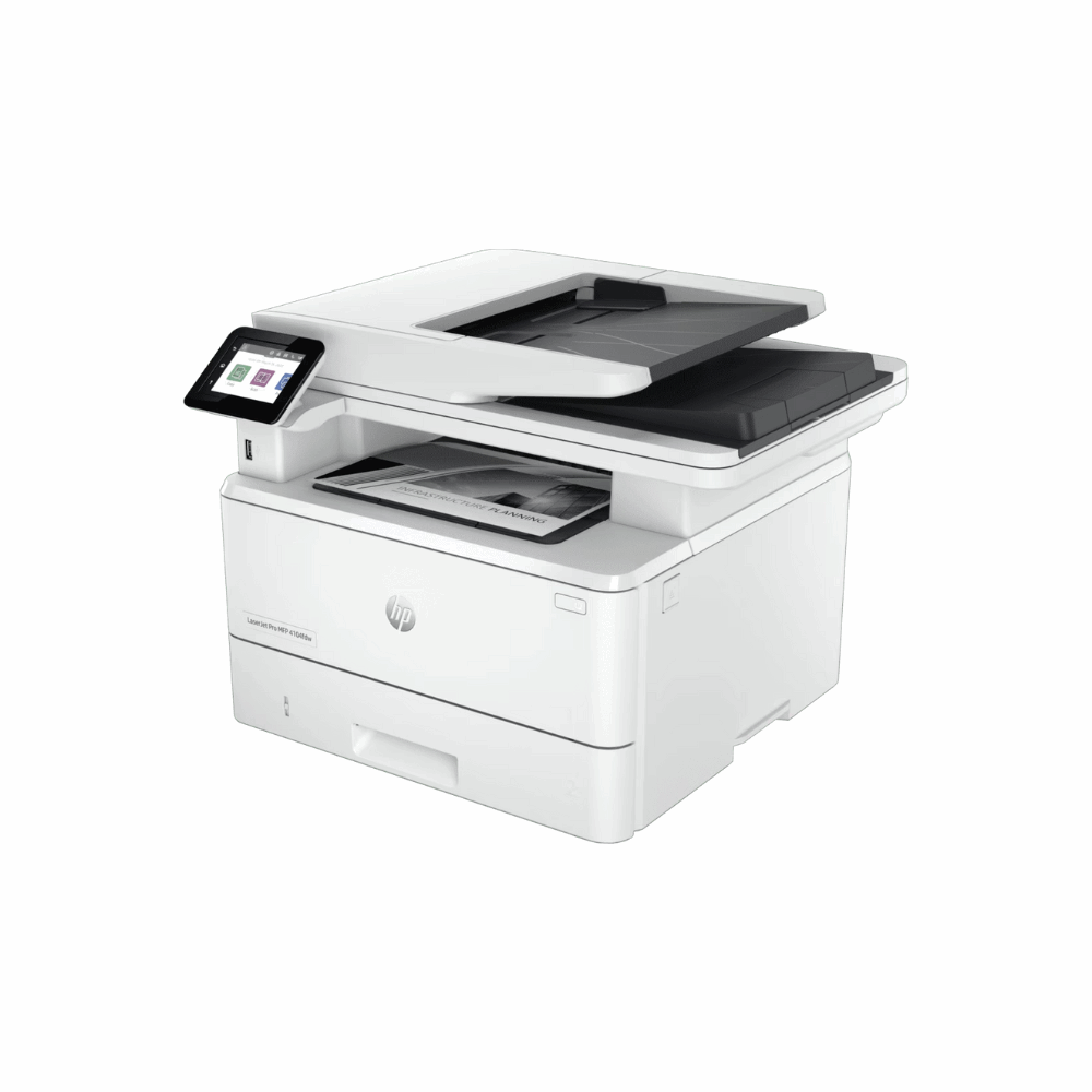 HP LaserJet Pro 4104fdw (2Z634A) – Business Monochrome Laser Printer with Fax, ADF, Duplex Printing, Wi-Fi, Network, Duplex Scanning, 3 Year Warranty - Front Vew