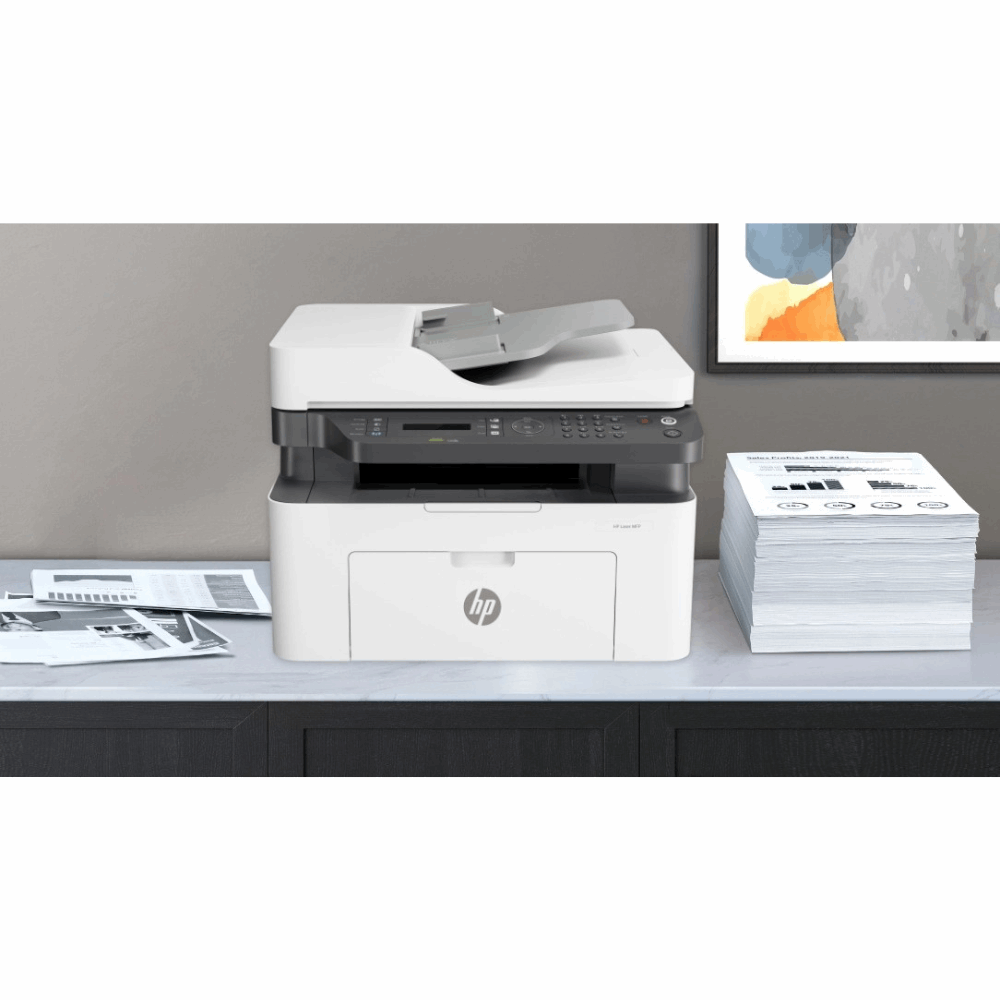 HP LaserJet Pro 4104dw (2Z632A) – Business Monochrome Laser Printer, Duplex Printing, Wi-Fi, Network, ADF with Duplex Scanning, 1 Year Warranty - With Background view
