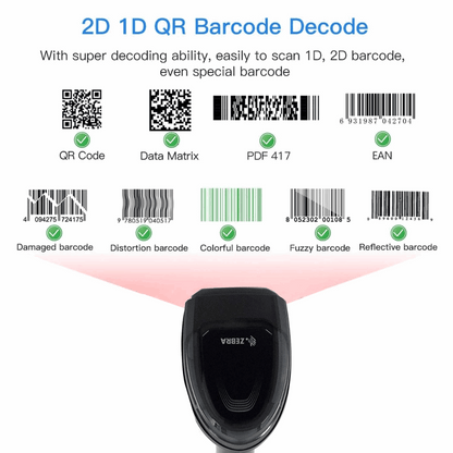 Zebra DS8178-SR7U2100SFK – 2D Cordless Barcode Scanner, 1D/2D Imager, USB, Handheld, IP52, 3 Year Warranty - QR View