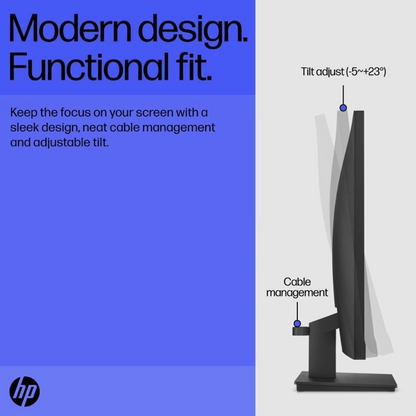 HP V22V G5 (65P57A6) – 21.5" FHD, VA Panel, VGA/HDMI, 1920x1080, Tilt -5° to +25°, 3 Years Warranty - Side View
