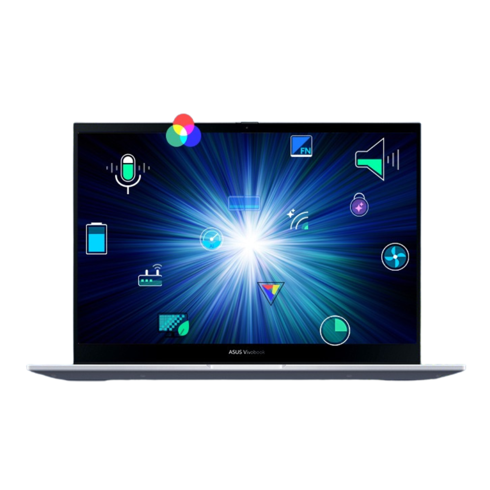ASUS Vivobook S14 Flip TP3402VAO-LZ612WS – Intel® Core™ i5-13420H, 14" WUXGA Touch, 16GB DDR4, 512GB SSD, Backlit KB, Win 11 Home, MS Office 2024, 1 Year Warranty - Front View