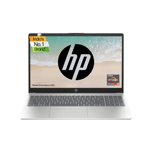 HP 15s Ryzen 5 7520U 15-fc0028AU Laptop – 15.6" FHD, 8GB RAM, 512GB SSD, Win 11, MS Office, Backlit Keyboard, Natural Silver
