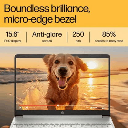 HP 15s Ryzen 5 7520U 15-fc0028AU Laptop – 15.6" FHD, 8GB RAM, 512GB SSD, Win 11, MS Office, Backlit Keyboard, Natural Silver