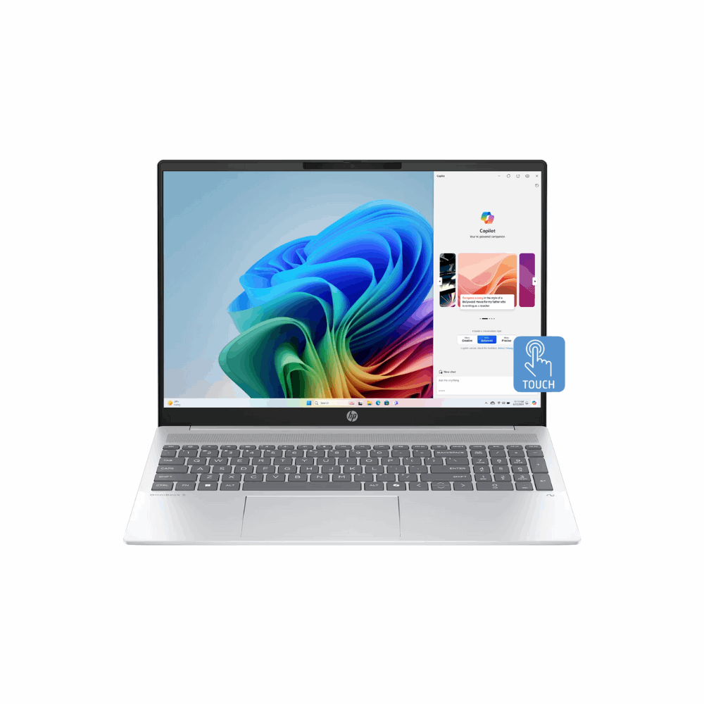 HP OmniBook 5 AMD Ryzen AI 7 350 16-ag1048AU Laptop – 16" 2K IPS, 16GB LPDDR5X, 512GB SSD, Radeon 860M, Win 11 Copilot+, MS Office 2024, Backlit KB, IR Camera, Glacier Silver