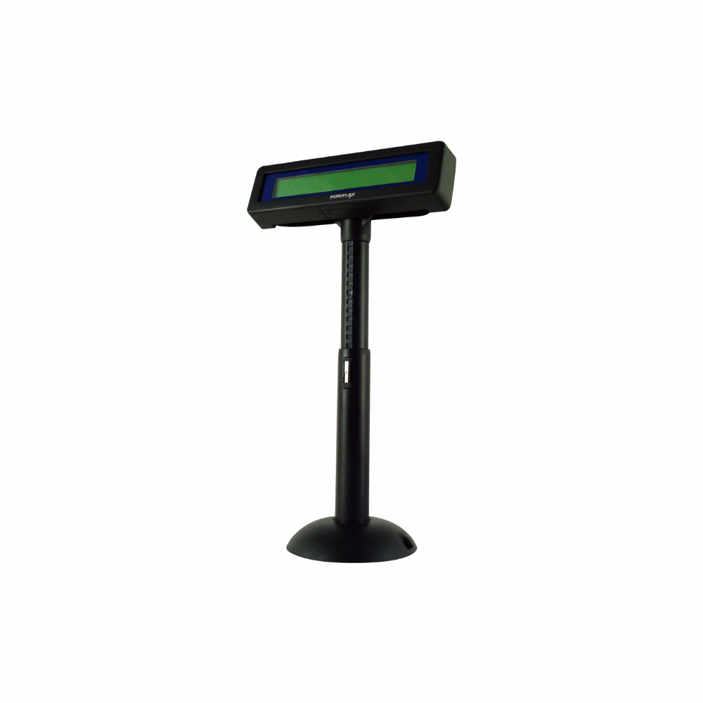 Posiflex Compact Desktop Pole – 225mm Height with Default Base Plate, Durable Mounting Solution - Front View