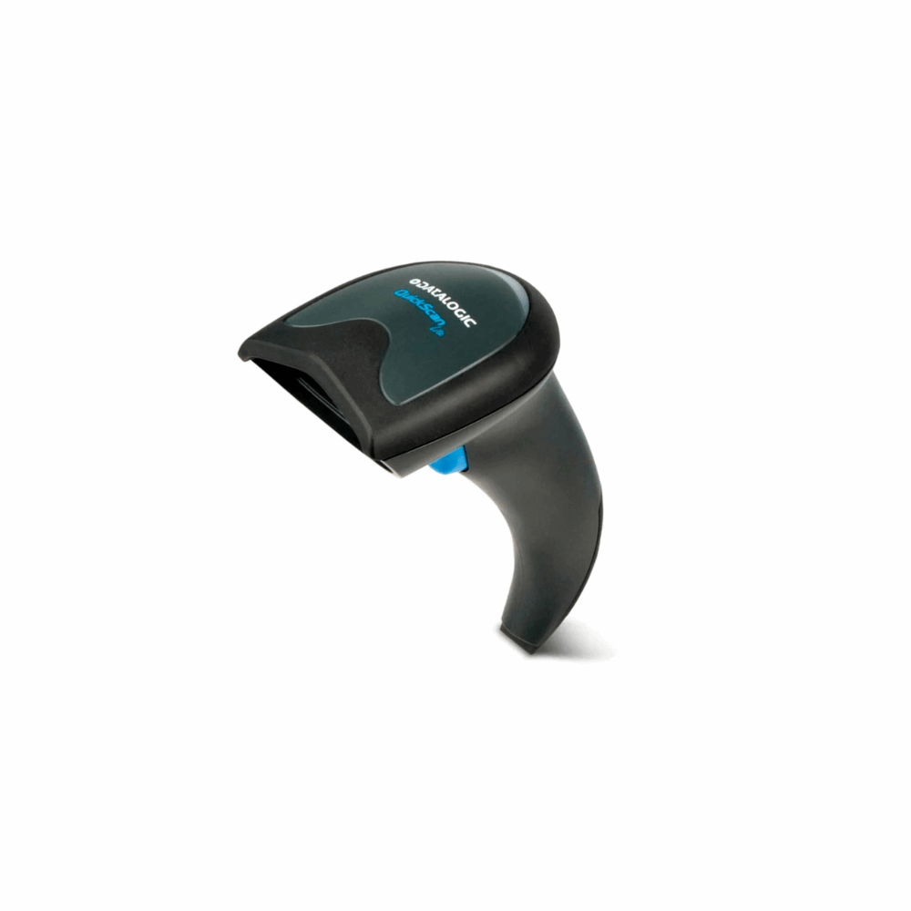 Datalogic QuickScan QW2520 – 2D Wired Barcode Scanner with Stand, VGA Imager, USB Interface, Black Kit (Scanner, USB Cable & Stand), 1 Year Warranty - Side View