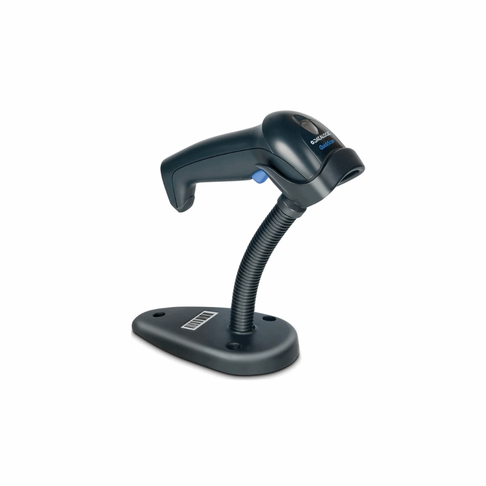 Datalogic QuickScan QW2520 – 2D Wired Barcode Scanner with Stand, VGA Imager, USB Interface, Black Kit (Scanner, USB Cable & Stand), 1 Year Warranty - Top View