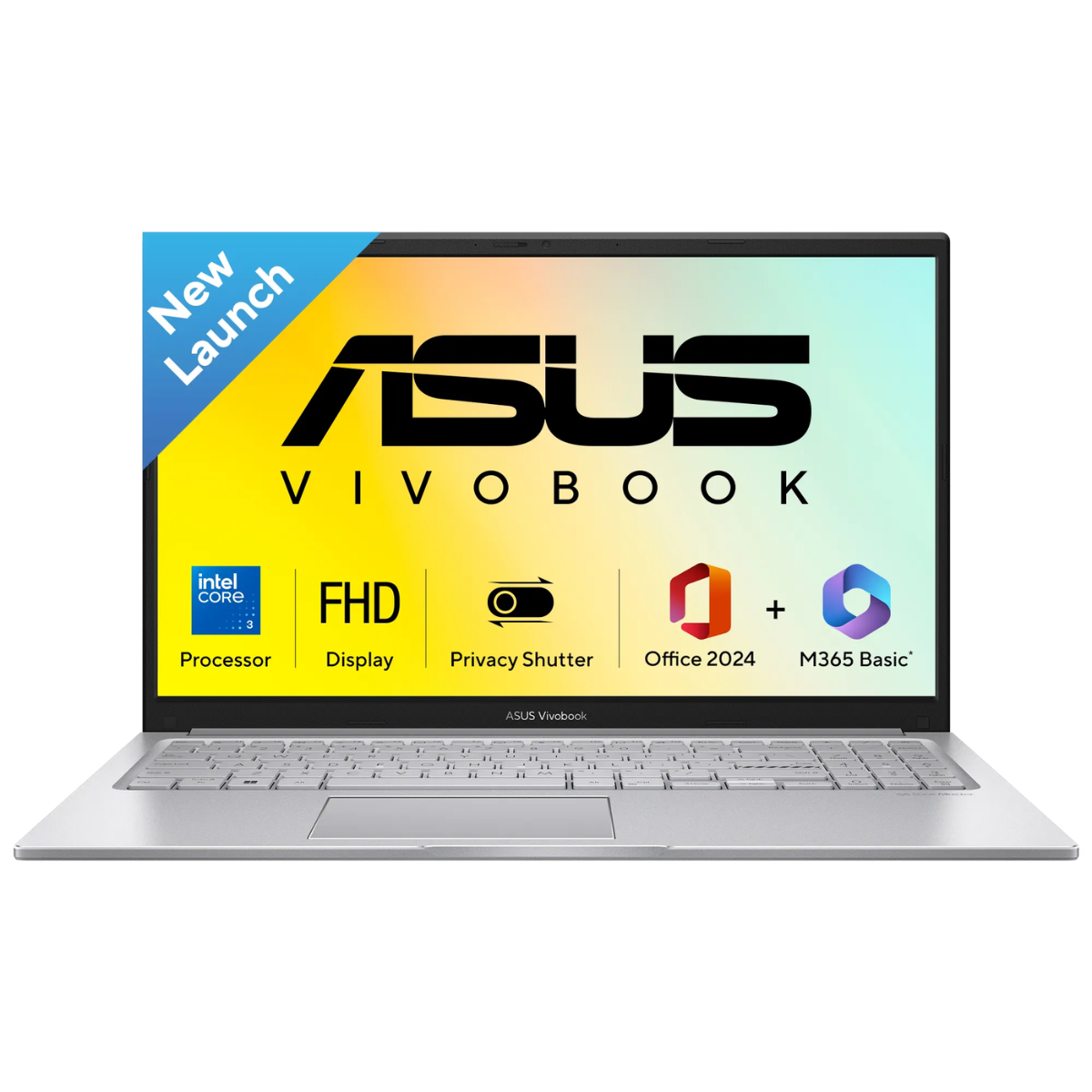 ASUS Vivobook 15 X1504VAP-IN005WS 15.6" FHD Laptop – Intel Core 3 100U, 8GB RAM, 512GB SSD, Windows 11 Home, 1 Year Warranty - front view