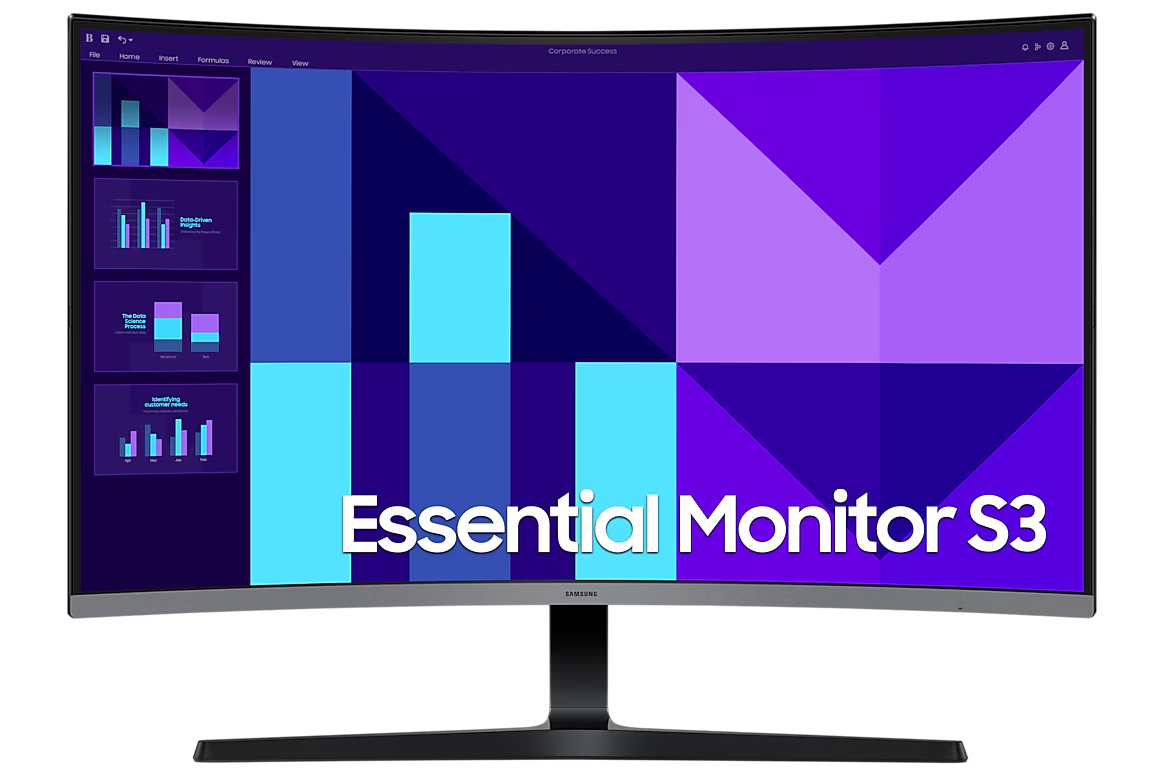 Samsung S32D390GAW 32-Inch FHD Curved Monitor (LS32D390GAWXXL) – VA Panel, 100Hz, HDMI, VGA, 1500R Curvature, 3 Year Warranty - front view