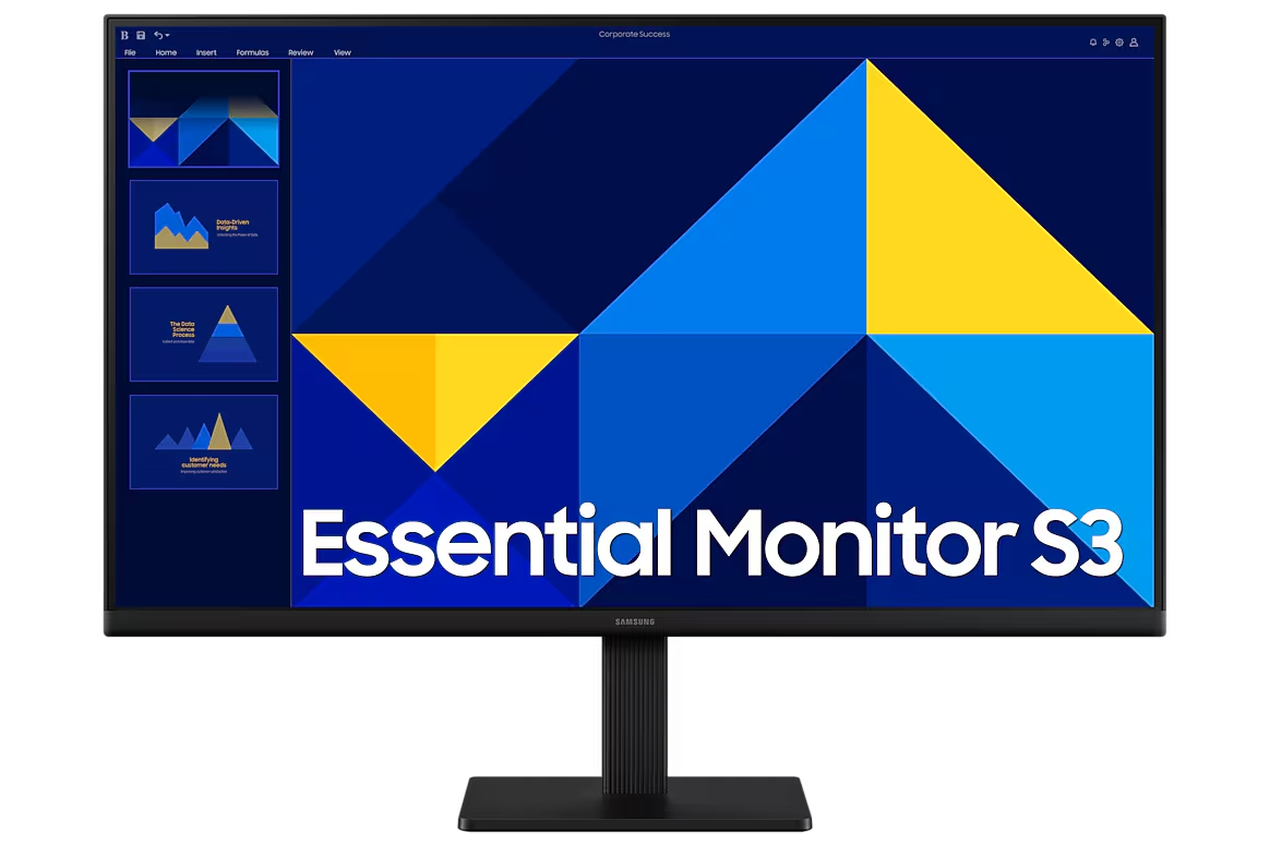 Samsung 27-Inch FHD IPS Monitor (LS27D300GAWXXL) – 100Hz, HDMI, VGA, 3-Sided Borderless, 3 Year Warranty - front view