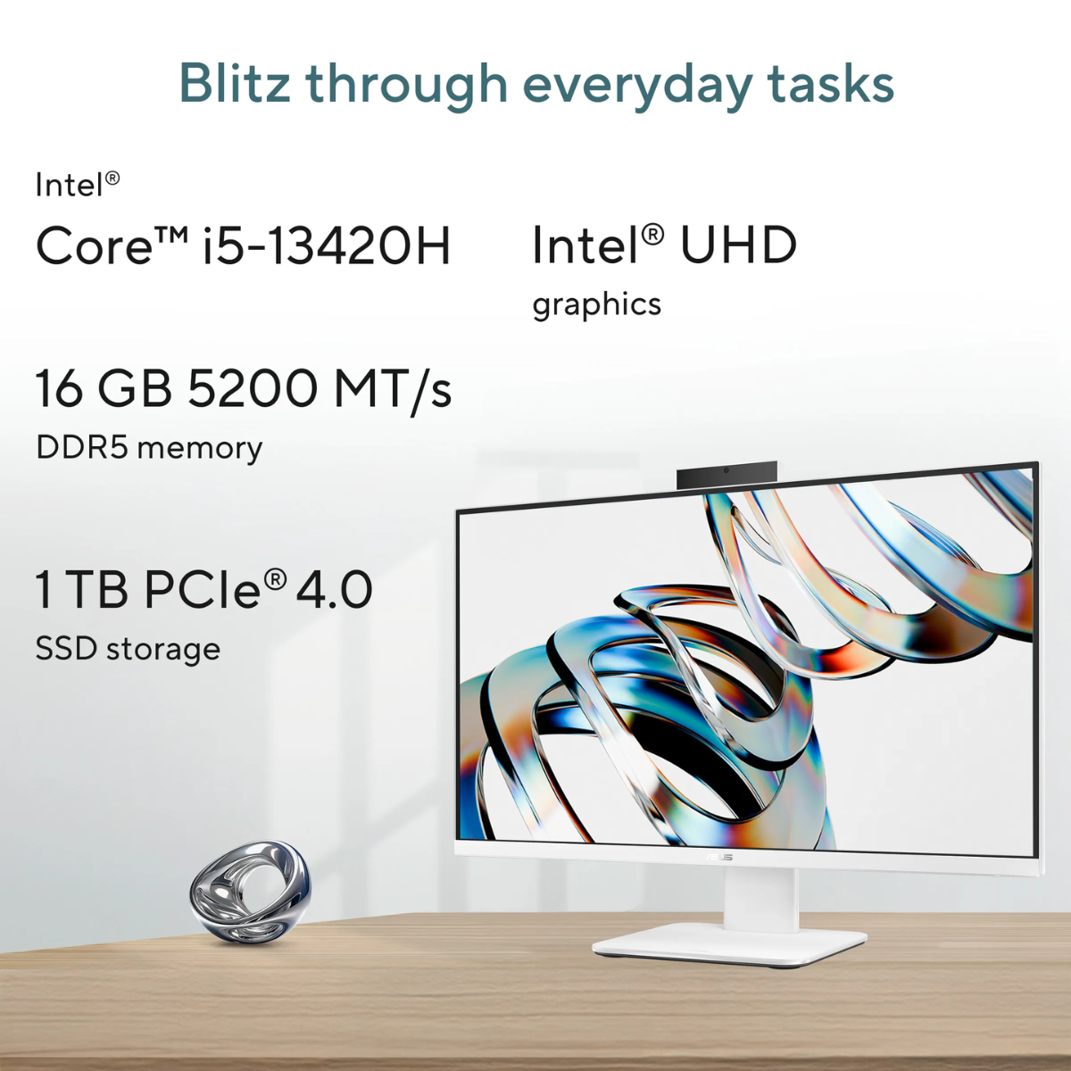 ASUS V470VA-KWPE005WS 27-inch FHD All-in-One PC | Intel Core i5-13420H, 16GB RAM, 1TB SSD