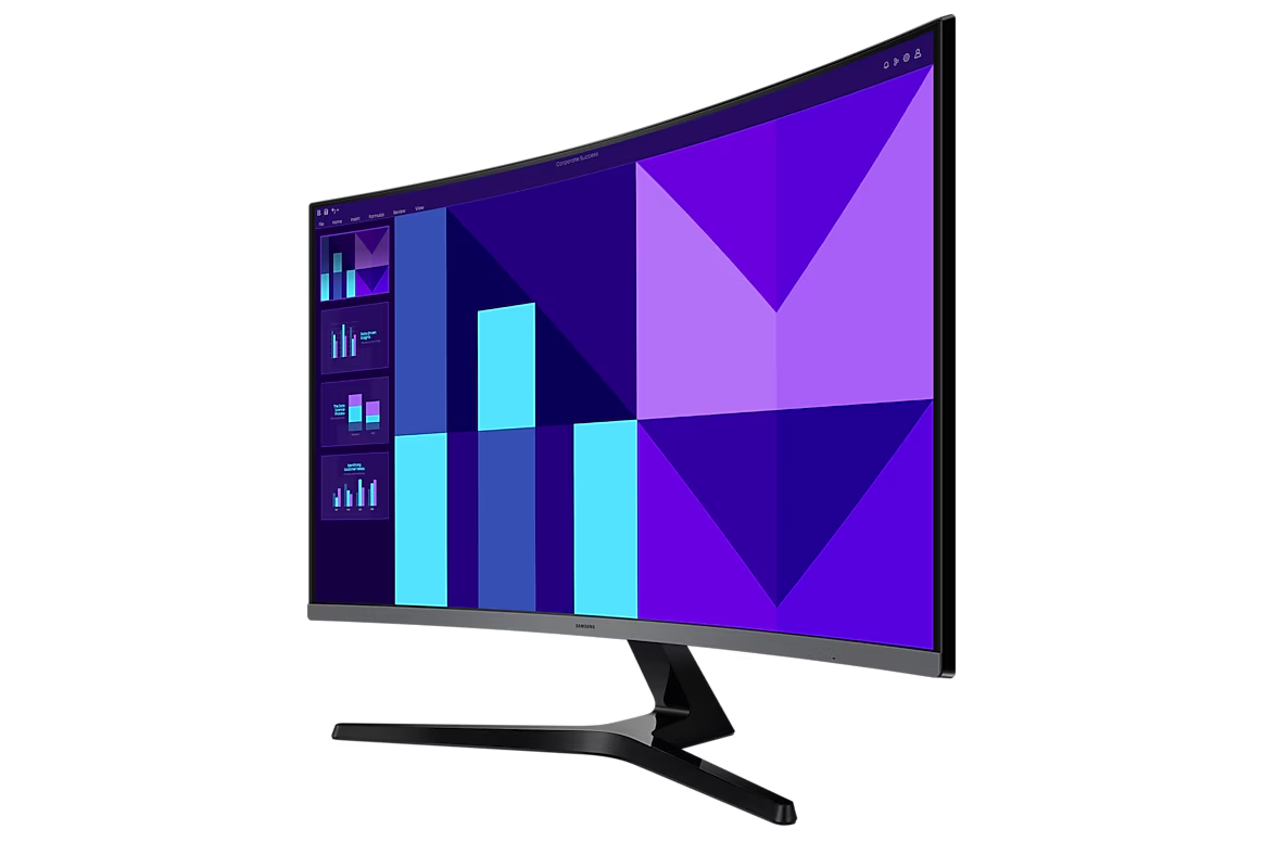 Samsung S32D390GAW 32-Inch FHD Curved Monitor (LS32D390GAWXXL) – VA Panel, 100Hz, HDMI, VGA, 1500R Curvature, 3 Year Warranty - side view