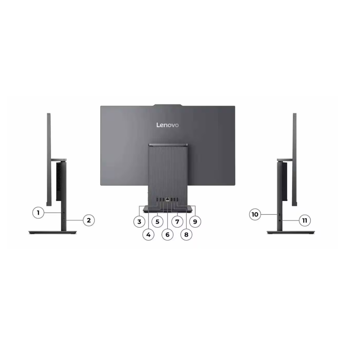 Lenovo IdeaCentre AIO 27IRH9 (F0HM00W6IN) – Intel Core i5-13420H, 24GB DDR5 RAM, 1TB SSD, 27″ FHD All-in-One PC, Windows 11 Home, Office 2024, 1 Year Onsite Warranty -side view
