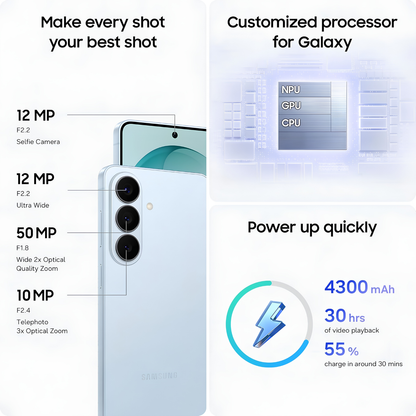 Samsung Galaxy S26 5G – 6.2" Dynamic AMOLED 120Hz Display, 50MP Triple Camera, AI Phone