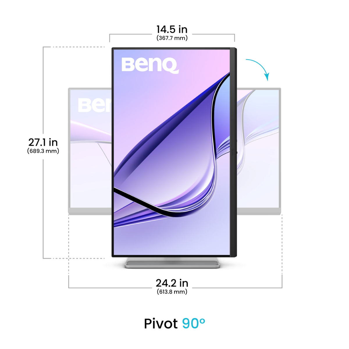 BenQ MA320U 32” 4K Mac Monitor – 97% P3, 90W USB-C, DisplayHDR 600 & Mac Color Match - tilt view