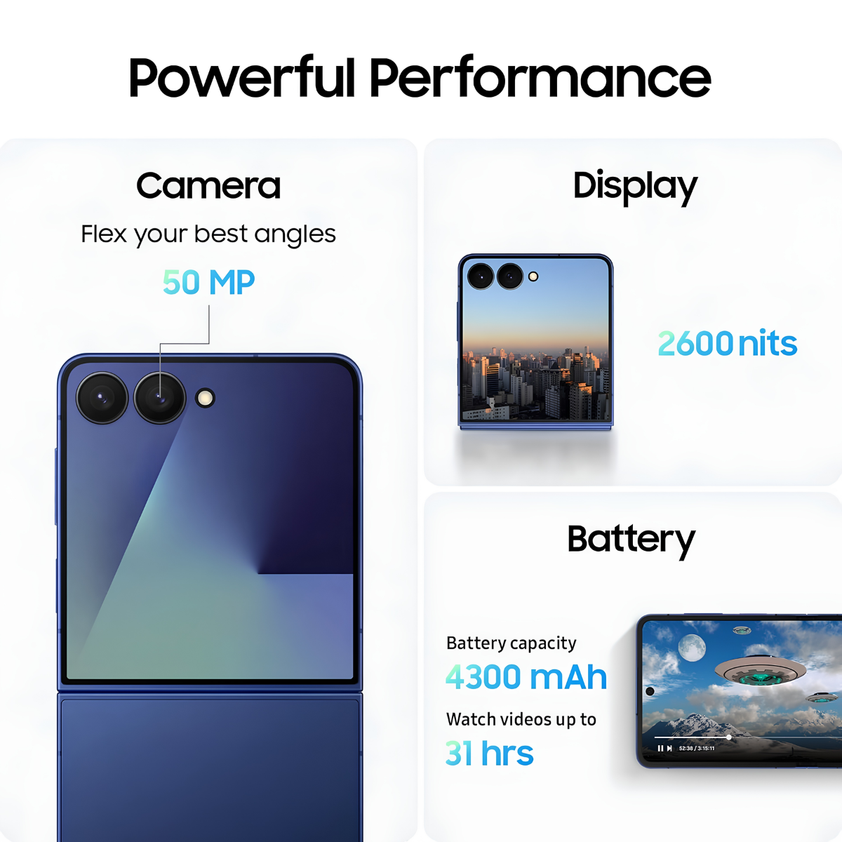 Samsung Galaxy Z Flip7 5G – 6.9" AMOLED 120Hz Foldable Display, 50MP Camera, Galaxy AI, Exynos 2500