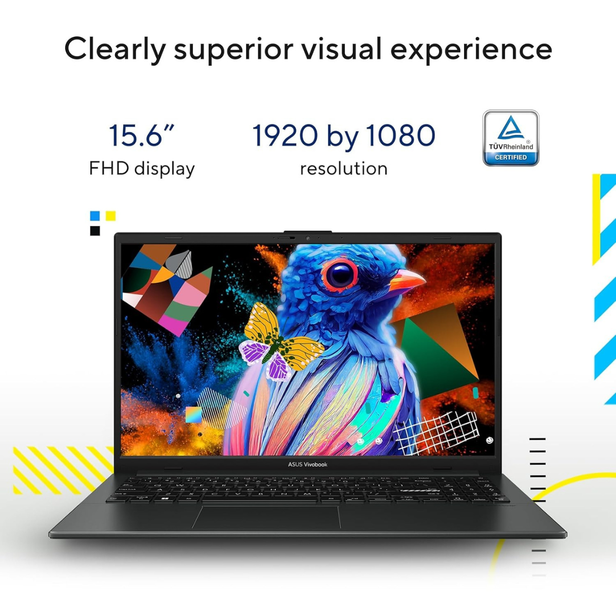 ASUS Vivobook 15 (E1504FA-BQ2116WS) – AMD Ryzen 5 Processor, 16GB DDR5 RAM, 512GB PCIe SSD, 15.6″ FHD Display, Windows 11 Home, Office Home 2024 - side view