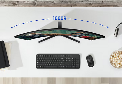 Samsung 27-Inch FHD Curved Monitor (LS27D368GAWXXL) – VA Panel, 100Hz, 1800R Curvature, HDMI, VGA, 3 Year Warranty