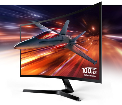 Samsung 27-Inch FHD Curved Monitor (LS27D368GAWXXL) – VA Panel, 100Hz, 1800R Curvature, HDMI, VGA, 3 Year Warranty