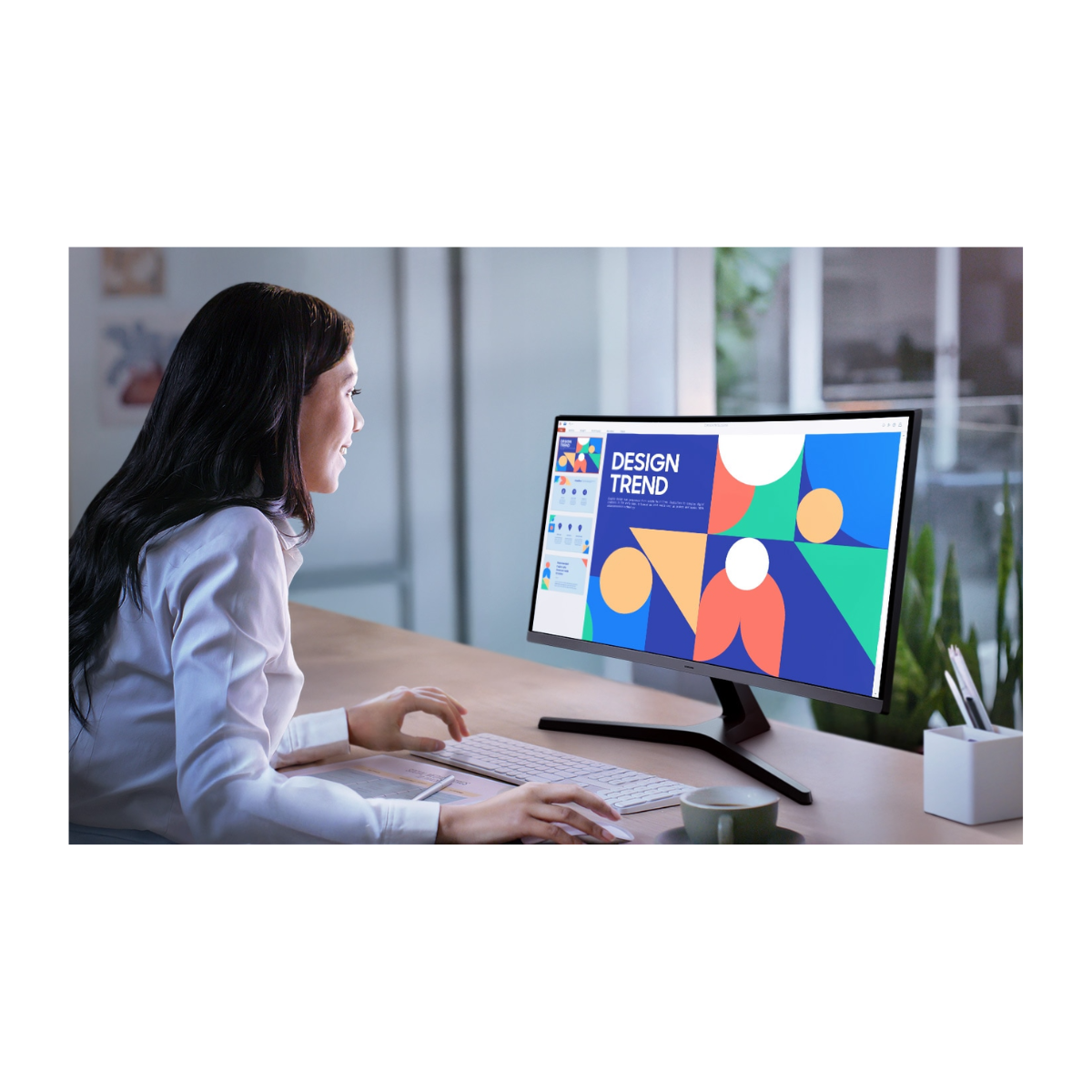 Samsung S32D390GAW 32-Inch FHD Curved Monitor (LS32D390GAWXXL) – VA Panel, 100Hz, HDMI, VGA, 1500R Curvature, 3 Year Warranty - screen view