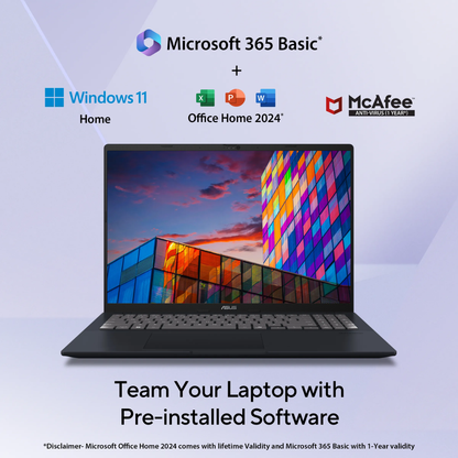 ASUS Vivobook 16 X1607QA-MB049WS AI Laptop – Snapdragon X X1 26 100, 16GB RAM, 512GB SSD, 16" WUXGA, Windows 11 Home, Quiet Blue