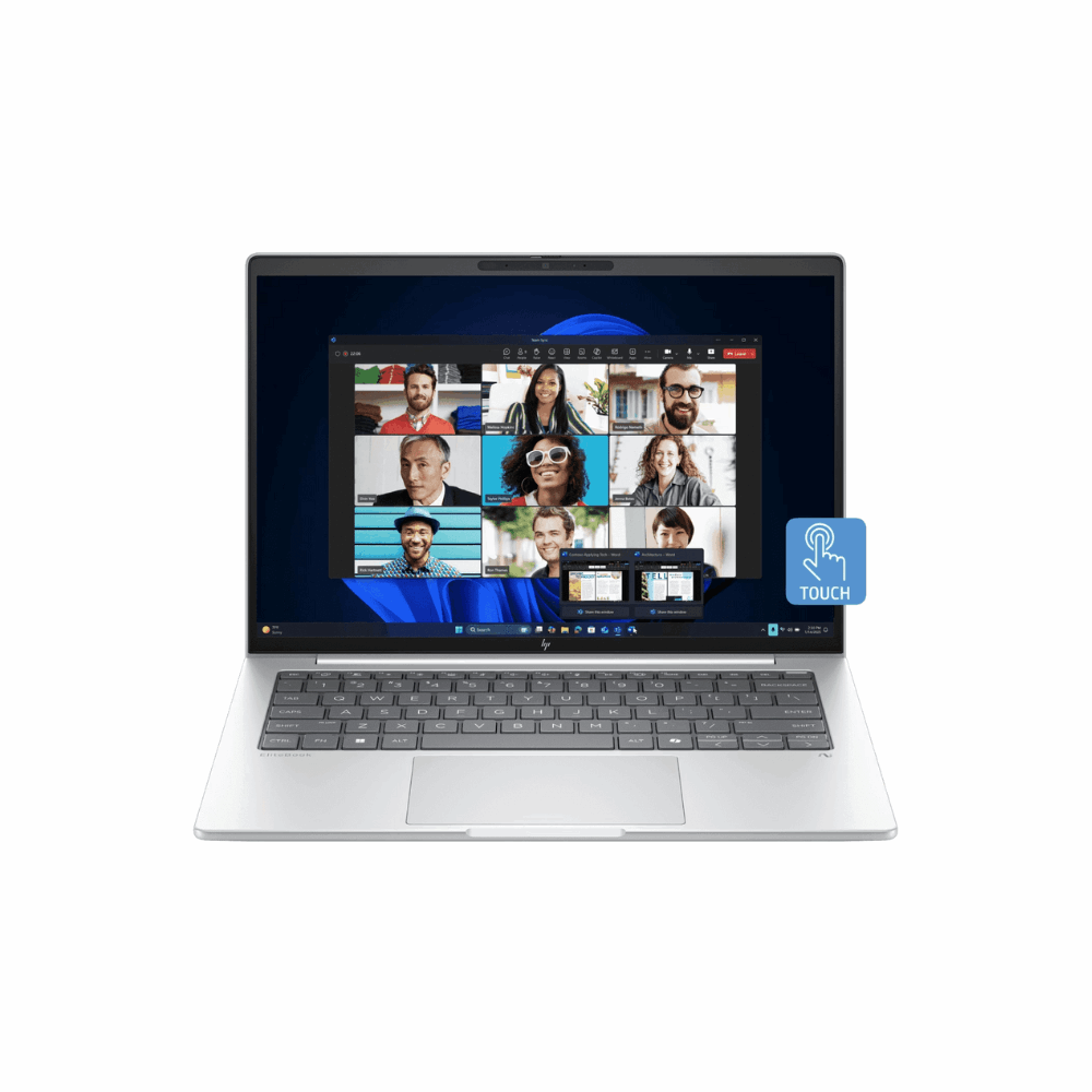 HP EliteBook 8 G1i U7-266V C27V6PT – 14" FHD Touch, 16GB, 1TB SSD, Win 11 Pro, 3 Years Warranty - Front View
