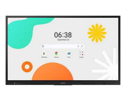Samsung WA75F 75-Inch Interactive Display (LH75WAFWLNCXXL) – 4K UHD Flip Pro, Touchscreen Collaboration Display, 16/7 Operation, 3 Year On-Site Warranty - front view