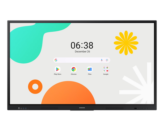 Samsung WA75F 75-Inch Interactive Display (LH75WAFWLNCXXL) – 4K UHD Flip Pro, Touchscreen Collaboration Display, 16/7 Operation, 3 Year On-Site Warranty - front view