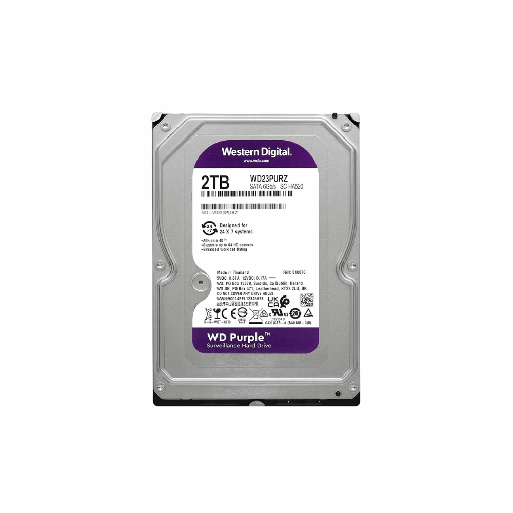 WD 2TB Sata HDD (PURPLE) WD23PURZ