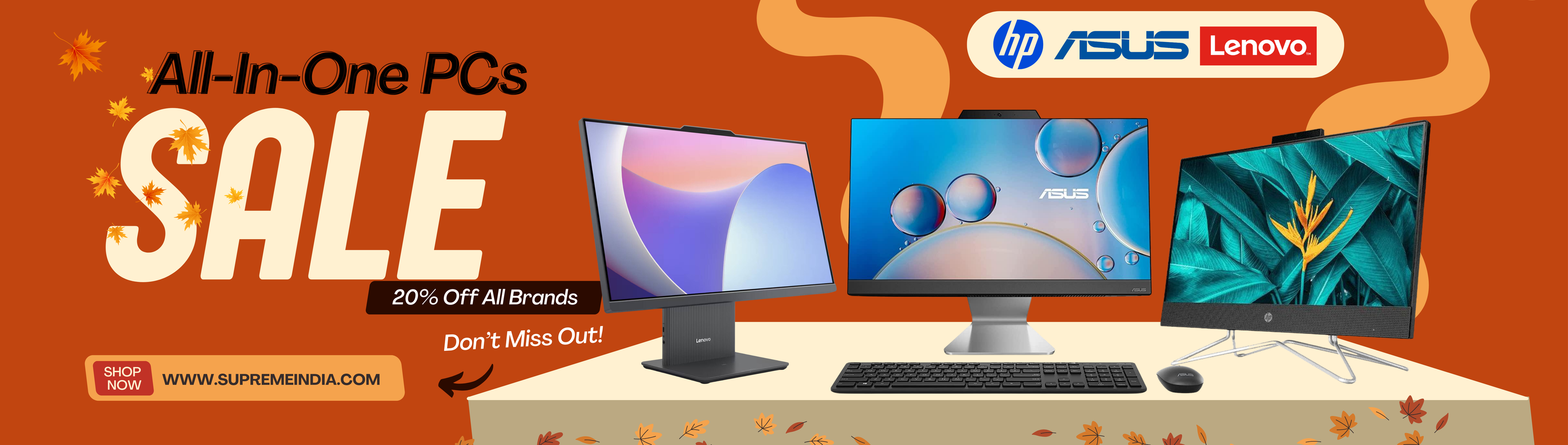 All-In-One PCs sale with 20% off HP, ASUS, and Lenovo models, summer sale, All in one dealer in chennai, supreme computers