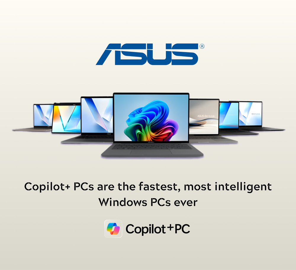 ASUS Copilot+ PCs lineup available at Supreme Computers, authorized ASUS dealer in Chennai, featuring AI-powered Windows laptops